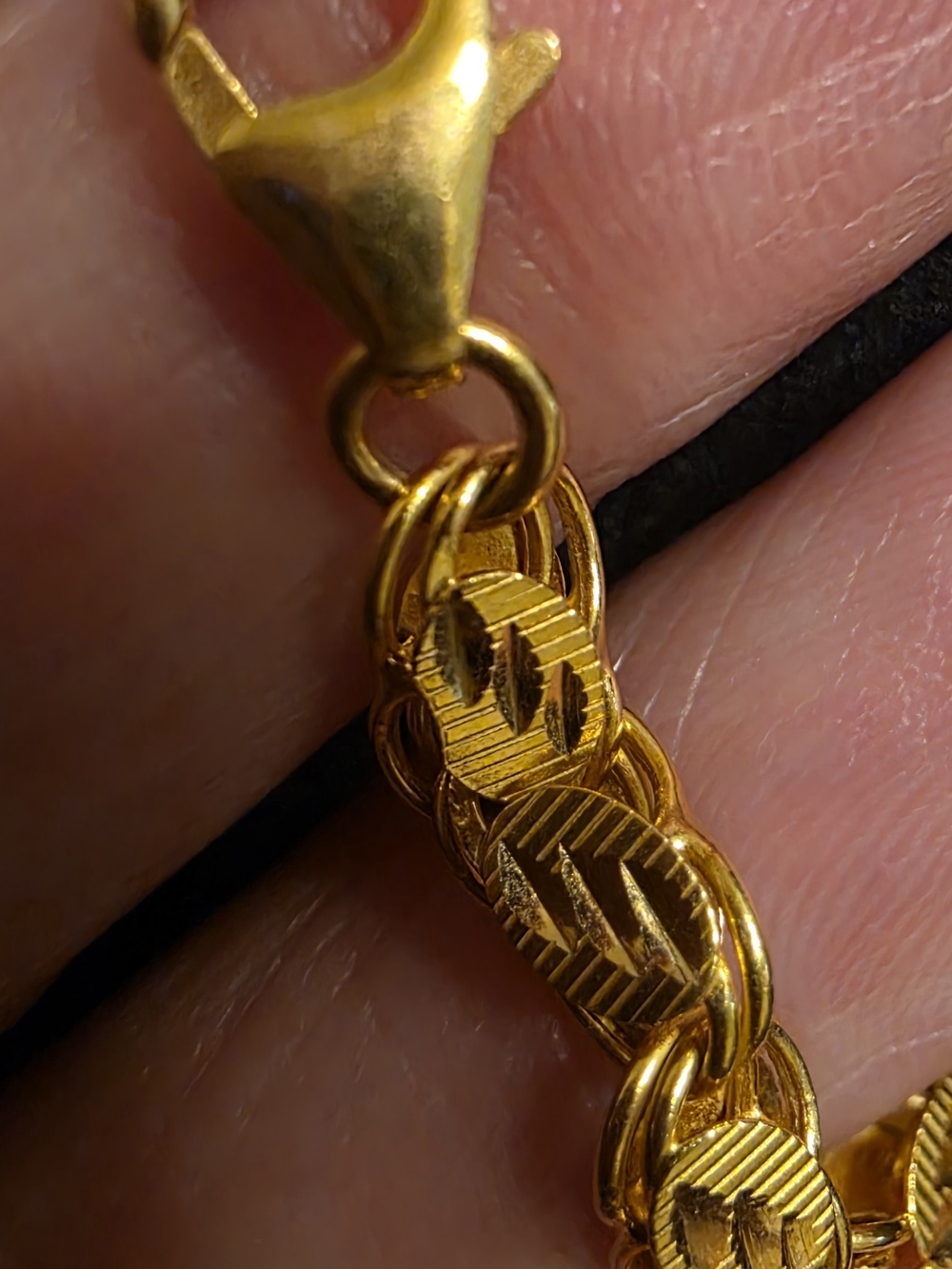 21k Gold Damascus Chain W/ Stamp 21k Not Plated Almost 13grams 16" - Picture 10 of 14